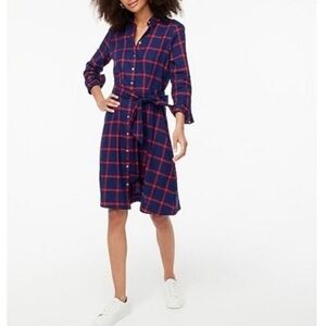 J crew plaid flannel shirt dress size 16